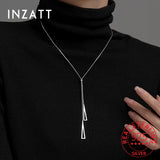 925 Silver Triangle Sweater Chain Necklace Women Fine Jewelry