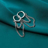 Real 925 Sterling Silver Tassel Hoop Earrings for Women Party Jewelry