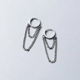 Real 925 Sterling Silver Tassel Hoop Earrings for Women Party Jewelry