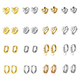 925 Silver Wave Star Round Flower Earrings