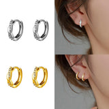 925 Silver Wave Star Round Flower Earrings