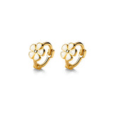 925 Silver Wave Star Round Flower Earrings