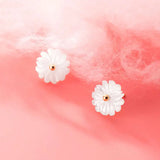 925 Silver Flower Plant Stud Earrings Bohemian Jewelry