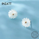 925 Silver Flower Plant Stud Earrings Bohemian Jewelry