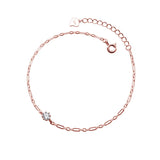 925 Silver Zircon Chain Bracelet Women Party Fine Jewelry
