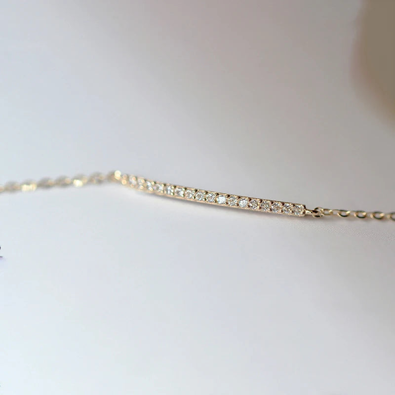 925 Sterling Silver Zircon Chain Bracelet Punk Fine Jewelry