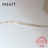 925 Sterling Silver Zircon Chain Bracelet Punk Fine Jewelry