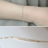 925 Sterling Silver Zircon Chain Bracelet Punk Fine Jewelry