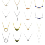 925 Silver Zircon Moon Star Choker Necklace