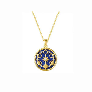 925 Silver Zircon Moon Phase Choker Necklace 18k