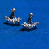 925 Silver Zircon Angel Wings Stud Earrings Charm Women Bohemian Jewelry