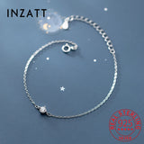 925 Silver Zircon Bead Chain Bracelet Women Fine Jewelry