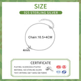 925 Silver Zircon Bead Chain Bracelet Women Fine Jewelry