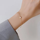 925 Silver Zircon Bead Chain Bracelet Women Fine Jewelry