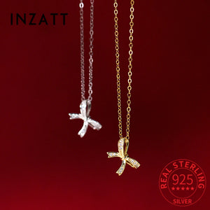 925 Silver Zircon Bowknot Choker Necklace Classic Fine Jewelry