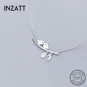 925 Silver Zircon Bird Pendant Necklace For Women