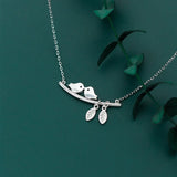 925 Silver Zircon Bird Pendant Necklace For Women