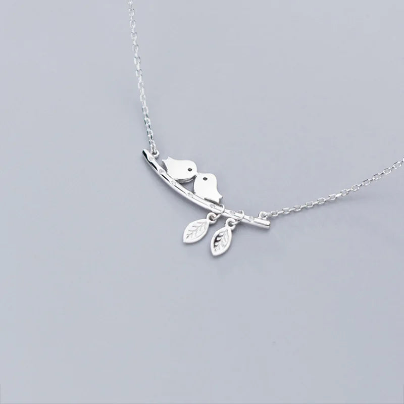925 Silver Zircon Bird Pendant Necklace For Women