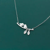 925 Silver Zircon Bird Pendant Necklace For Women