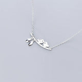 925 Silver Zircon Bird Pendant Necklace For Women