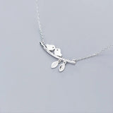 925 Silver Zircon Bird Pendant Necklace For Women