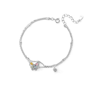 925 Silver Zircon Butterfly Chain Bracelet Classic Minimalist Fine Jewelry