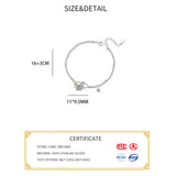 925 Silver Zircon Butterfly Chain Bracelet Classic Minimalist Fine Jewelry