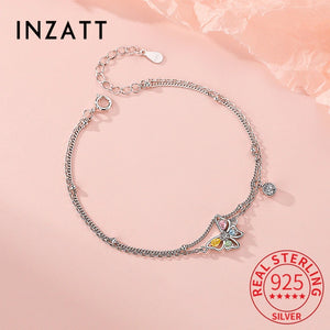 925 Silver Zircon Butterfly Chain Bracelet Classic Minimalist Fine Jewelry