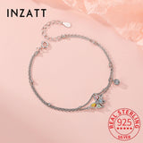 925 Silver Zircon Butterfly Chain Bracelet Classic Minimalist Fine Jewelry