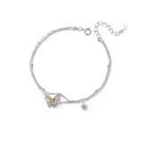 925 Silver Zircon Butterfly Chain Bracelet Classic Minimalist Fine Jewelry