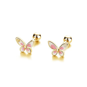 925 Silver Butterfly Stud Earrings Women Fine Jewelry
