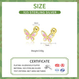 925 Silver Butterfly Stud Earrings Women Fine Jewelry