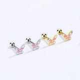 925 Silver Zircon Butterfly Stud Earrings Fine Jewelry