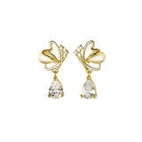 925 Sterling Silver Zircon Butterfly Stud Earrings for Women
