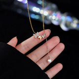 925 Silver Zircon Butterfly Tassel Choker Necklace Classic Fine Jewelry