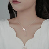 925 Silver Zircon Butterfly Tassel Choker Necklace Classic Fine Jewelry