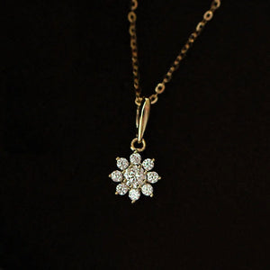 925 Sterling Silver Zircon CZ Flower Choker Necklace for Women