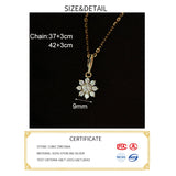 925 Sterling Silver Zircon CZ Flower Choker Necklace for Women
