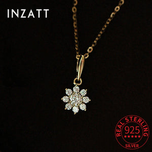 925 Sterling Silver Zircon CZ Flower Choker Necklace for Women