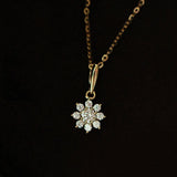 925 Sterling Silver Zircon CZ Flower Choker Necklace for Women
