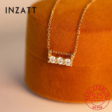 925 Silver Zircon CZ 18K Pendant Choker Necklace Women Jewelry