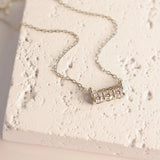 925 Silver Zircon CZ 18K Pendant Choker Necklace Women Jewelry