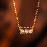 925 Silver Zircon CZ 18K Pendant Choker Necklace Women Jewelry