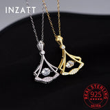 925 Silver Zircon CZ Choker Necklace 18K Skirt for Women