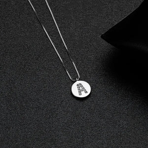 925 Sterling Silver Zircon CZ 26 Letters Round Choker Necklace For Women
