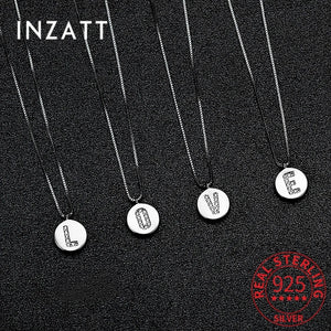 925 Sterling Silver Zircon CZ 26 Letters Round Choker Necklace For Women