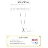 925 Sterling Silver Zircon CZ 26 Letters Round Choker Necklace For Women