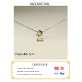 925 Silver Zircon CZ Bead Moon Choker Necklace Women OL Fine Jewelry
