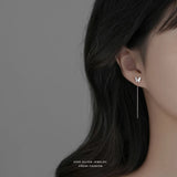 925 Sterling Silver CZ Butterfly Heart Tassel Earrings