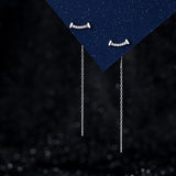 925 Sterling Silver CZ Butterfly Heart Tassel Earrings
